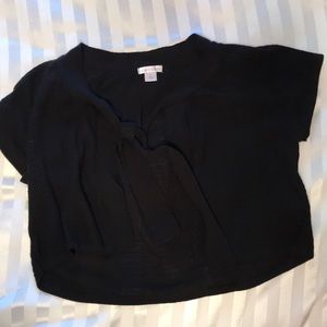 Black crop cardigan
